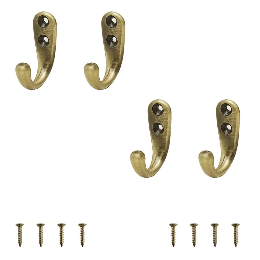 Antique Brass Single-Pin Clothes Hanger Hook – Premium & Stylish Wall and Door Hook Rail for Hanging Clothes, Keys, and Towels (Pack of 4)-image-21