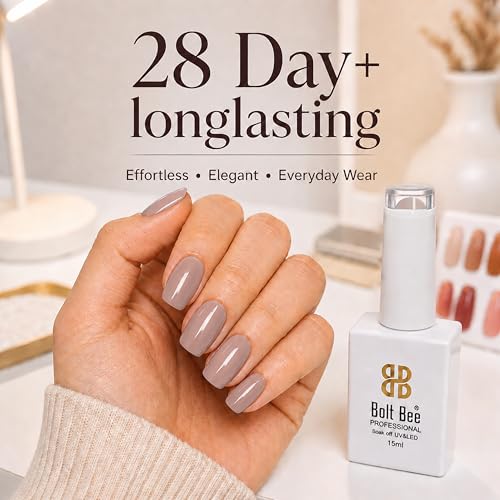 Image of Bolt Bee Velvet Nude Color Gel Nail Polish Soak Off UV Gel DIY at Home 15ML Manicure Salon Nail Art