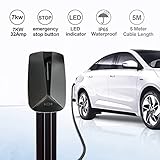 Convitex Wall-box EV Charger 7 KW 32A, Type 2 Electric Car Charger, EV Charging Station with 5m Cable, Electric Vehicle Charger with 2 RFID Cards 220V AC IP65 | IEC 62196-2 | CE - Image 2