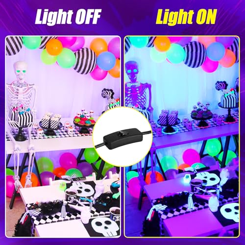 Image of 45W*3 Linkable Black Light Bar LED Blacklight with 6.6ft Cord, Glow in The Dark Each Light Up 28x28ft for Neon Party, Body Paint, Fluorescent Poster, Birthday, Halloween, Bedroom