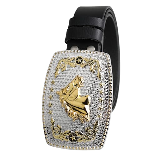 Western Belt for Men Women Cowboy Leather Belt Western Engraved Longhorn Bull Buckle Belt for Jeans,Black c,120CM/47.3''