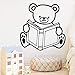Nuevo oso libro de lectura pegatinas de pared accesorios de decoración del hogar habitación infantil decoración natural mural extraíble decoración de la pared del hogar pegatinas A9 XL 58cm X 60cm