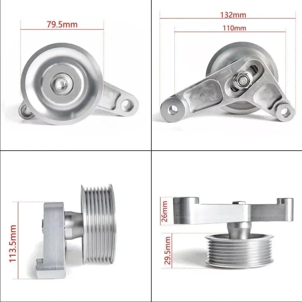 Tensor De Correa Kit De Polea Tensora De Aluminio Estilo EP3 Ajustable Para Serie K Para Civic Para Integra K24 Para Intercambio Con Cinturón Polea Tensora