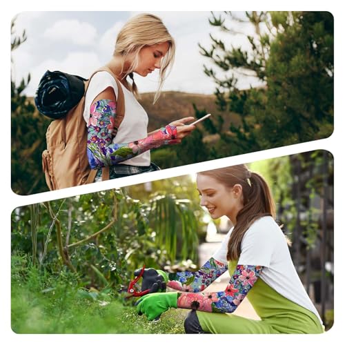 Image of YPHCDO Gardening Sleeves for Women Farm Sun Protection Thorn Proof Cooling Arm Sleeves to Cover Arms for Garden Sports