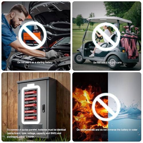 Image of 4 Pack of 12V 314Ah LiFePO4 Lithium Batteries, 200A BMS 15000+ Cycles,Low Temp Cutoff,4.01kWh for Massive Solar, Off-Grid & RV Power System