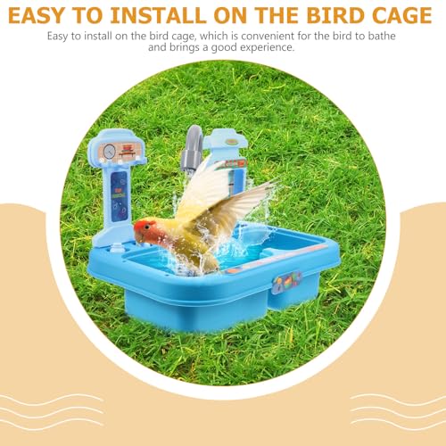 Bañera de loros de plástico fácil de instalar con borde redondeado 5