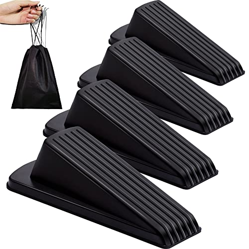 Door Stopper - Premium Door Stop, Heavy Duty Door Stop Wedge, Door Gaps and Prevent The Lock-Outs, Anti-Dust and Anti Slip Rubber Door Stopper with Storage Bag (4 Pack Black Door Stoppers) Door Stopper - Premium Door Stop, Heavy Duty Door Stop Wedge, Door Gaps and Prevent The Lock-Outs, Anti-Dust and Anti Slip Rubber Door Stopper with Storage Bag (4 Pack Black Door Stoppers)