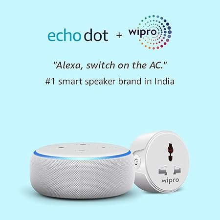 Echo Dot (White) Combo with Wipro 10A Smart Plug