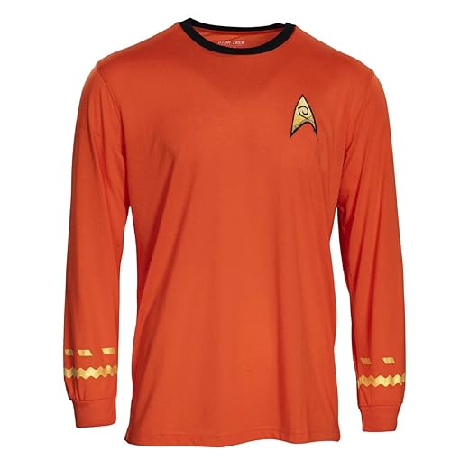 Star Trek Long Sleeve Halloween Costume T-shirt Spock Captain Kirk Engineering Cosplay
