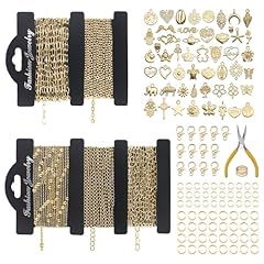 14K Gold-16.6Feet 5 Rolls+Pendants