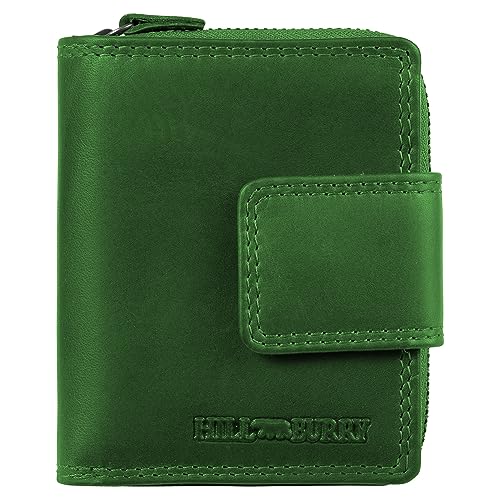 Hill Burry Geldbörse - Unisex | Echtes Leder | Robuste Verarbeitung und hervorragendes Handling | Professionelles Portemonnaie | Viele Fächer 5026 Green