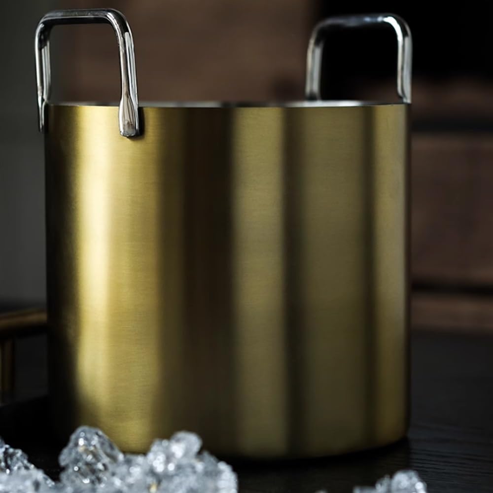 Cubitera de Doble Pared, Cubo de Hielo con asa de Transporte cómoda Cubo de Hielo Aislado