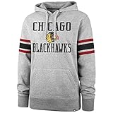 '47 NHL Herren Eishockey Hoodie Pullover im Double Block Stripe Sleeve Style.