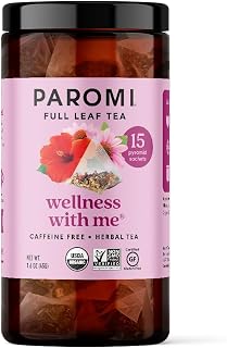 Paromi Wellness With Me Organic Herbal Tea, Signature Jar, 15 Count