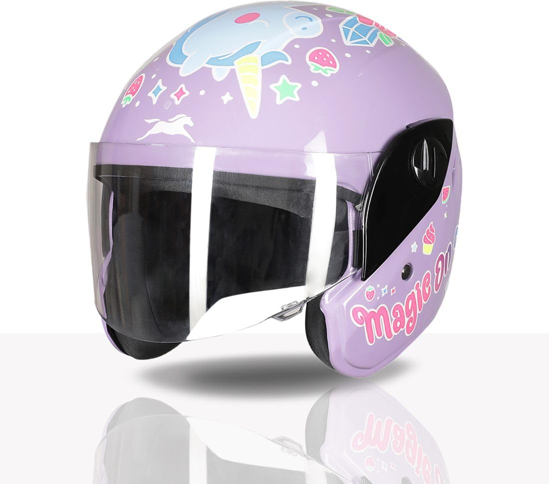 TVS Moto Jr. Kids Helmet |Fun Glow in The Dark Graphics | Lightweight ISI Certified ABS Shell| Removable Cheek Pads | Ideal for Cycle Scooter Daily Ride Comfort & Protection-image-16