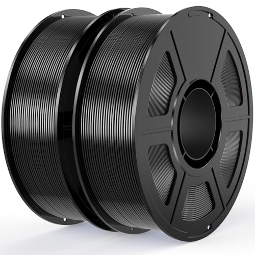 Image of Black Silk PLA Filament Bundle 1.75mm 3D Printer Filament, 2kg Spool (4.4lbs), Dimensional Accuracy + /- 0.03 mm, Fit Most FDM 3D Printer (Silk Black 2-Pack)