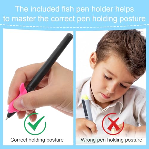 AOZUO 2 Stück Magischen Stiften, mit 10 Nachfüllpackungen, Unsichtbaren Tinte Zauberstifte Kinder Wiederverwendbares Handschrift Nachziehen für Kinder Kalligraphie Stifte Zahlen Zeichnung Buchstaben