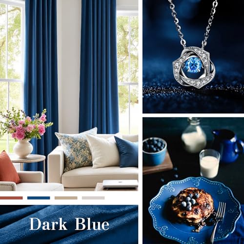 Image of Extra Long Dark Blue Velvet Curtains Rod Pocket 52x108 Inch 2 Panels | Soft Velvet, For Tall Windows & High Ceilings, Light Shifting Texture, Elegant Drape, Classic, Luxury