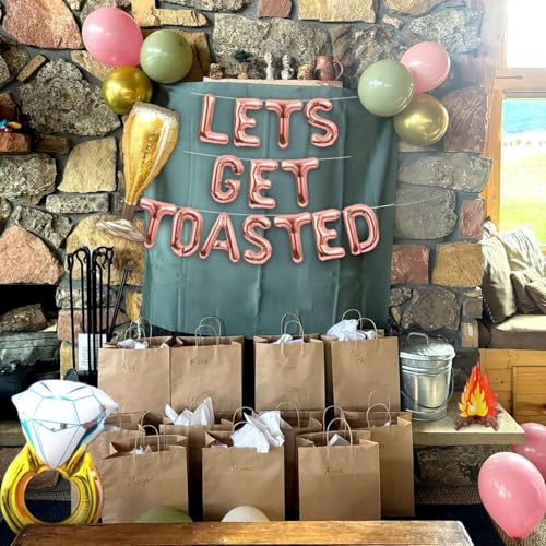 Image of Lets Get Toasted Bachelorette Decoration Mountain Engagement Decorations | Mountain Bachelorette Decoration Camp Bachelorette Decoration Camping Bachelorette Party Decorations