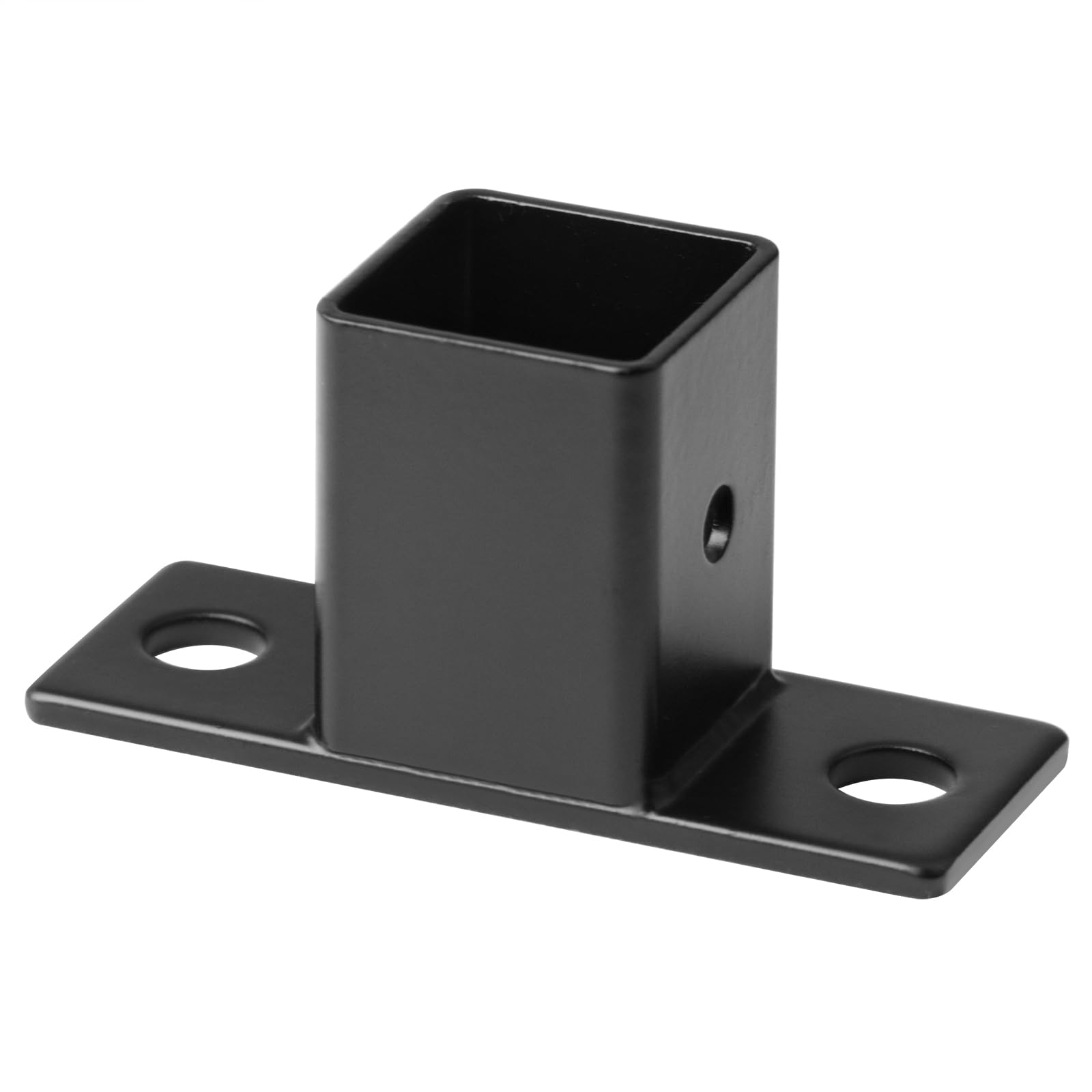 8 accesorios de tubo cuadrados negros de 1 pulgada, 1 vía con placa, base de brida cuadrada para riel de cubierta de valla