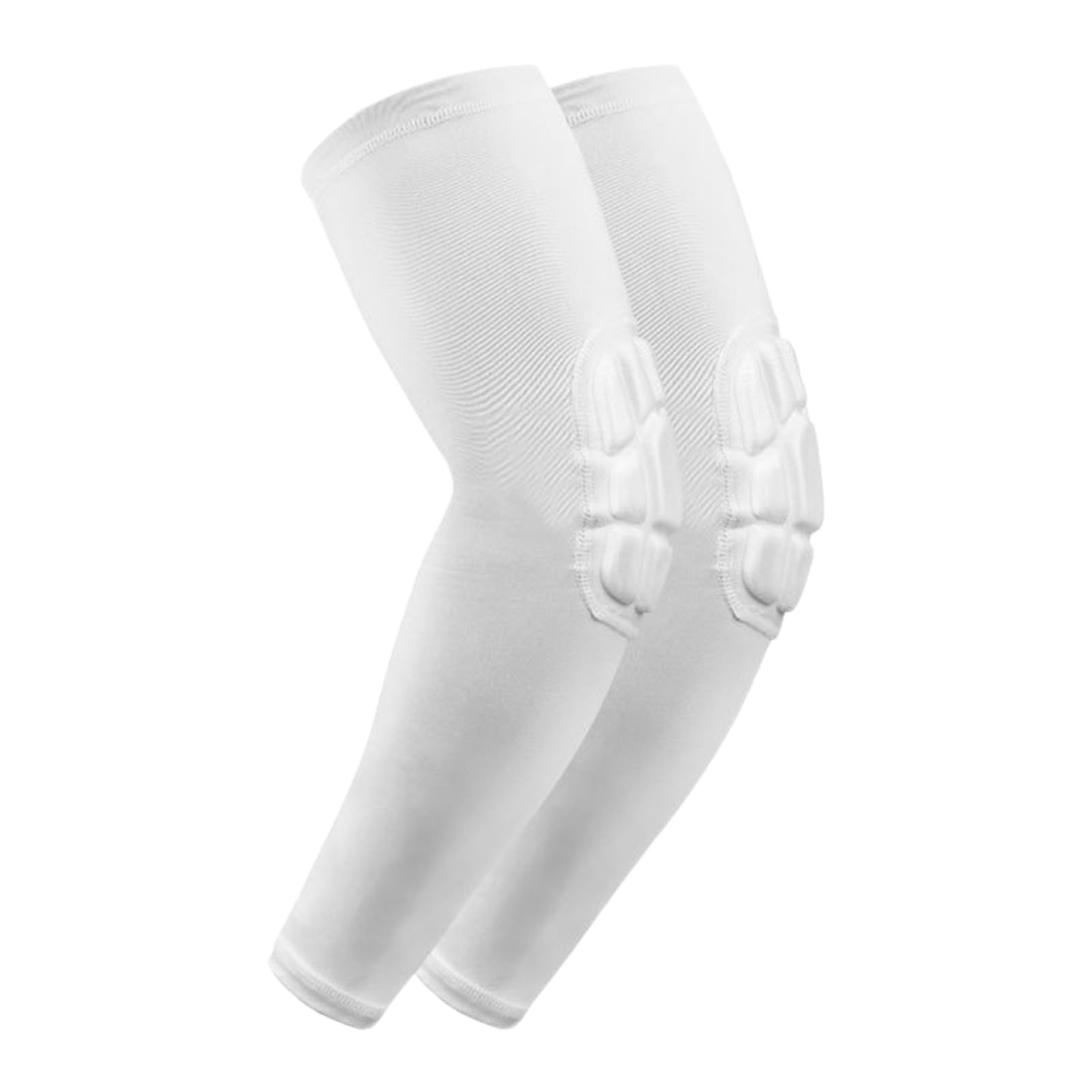 1 Pair Manche Coude Rembourré Blanc, Souple Protege Coude Sport, Epais Rembourré Coudiere Volleyball, Coudières Anti-Chocs, Avant Bras Protection Coude pour Basket-Ball Cricket Volleyball Football