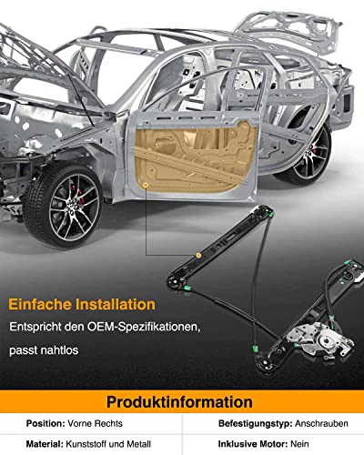Frankberg Fensterheber Vorne Rechts Kompatibel mit 3er E46 316 318 320 323 325 328 330 Limousine Kombi 1998-2005 51337020660 - Image 4