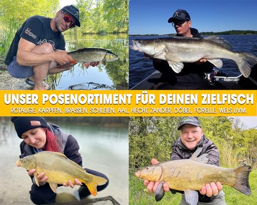 Foto von Angel-Berger Allround Posensortiment 20 teilig Posenset Knicklichtposen Raubfischposen Stippposen Friedfischposen Schwimmer Angeln