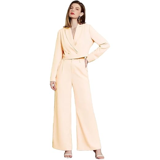 KOTTY Women's Solid Relaxed Fit Full Sleeve Co-ord Blazer and Trouser Set.