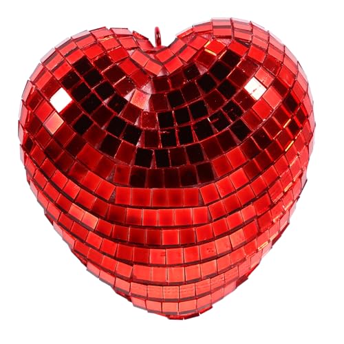 FUNOMOCYA Heart Shaped Hanging Disco Ball 8cm Reflective Mirror Ball Decor for Parties KTV and Pubs for Creating a Festive Atmosphere