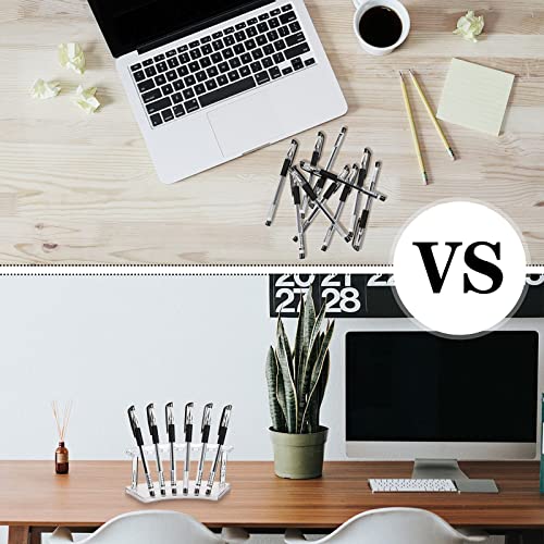Teling 4 Pieces Pen Holder Display Stand Pen Acrylic Stands Clear Pen Rack Organizer Nail Brush Holder Stand For Make Up Brush, Pens, Art Brush, 6-Layer Stand, 2 Designs #TOP6