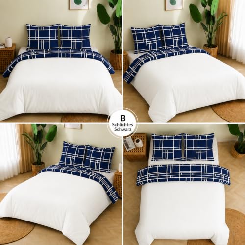 Pamposh Bettwäsche 200x200 cm Set – 3-teilig Mikrofaser Bettbezug Set mit 1 Bettbezug 200x200 cm & 2 Kissenbezügen 80x80 cm… – Ansicht 5