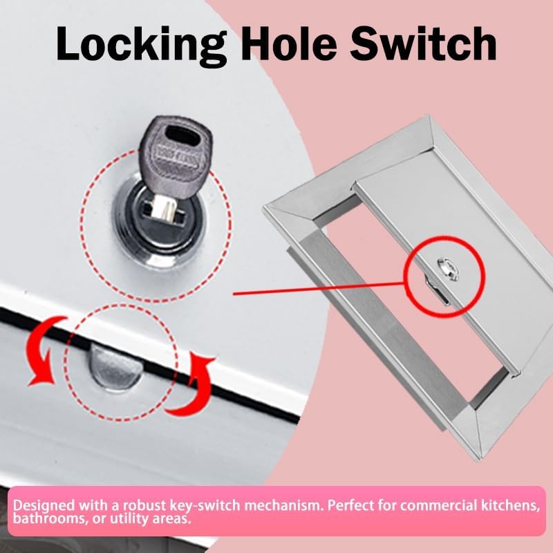 LZMZMQ 8x8/ 16x16/ 24x24in Access Panel Flush-Mounted, Plumbing Inspection Access Door with Locking, Easy Door Panel for HVAC Duct Systems Computer Internet(16x20inch/40x50cm)