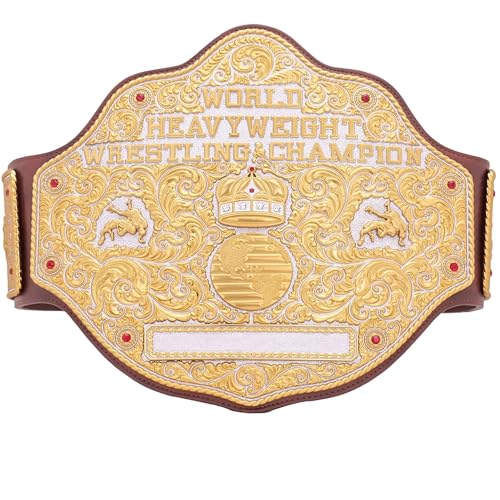 Big Gold World Heavyweight Wrestling Championship Title Belt Replica, Authentic Wear Universal Championship Title Belt - One Size (BROWN)