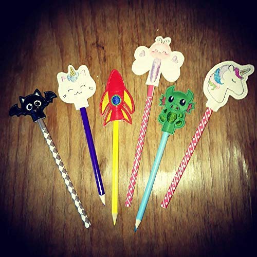 penciltopper auswahl stiftetopper bleistift buntstift deko fledermaus katze einhorn rakete schmetterling drache einhornkatze bleistifttopper bleistift topper stiftetopper stifte topper amazon de handmade produkte