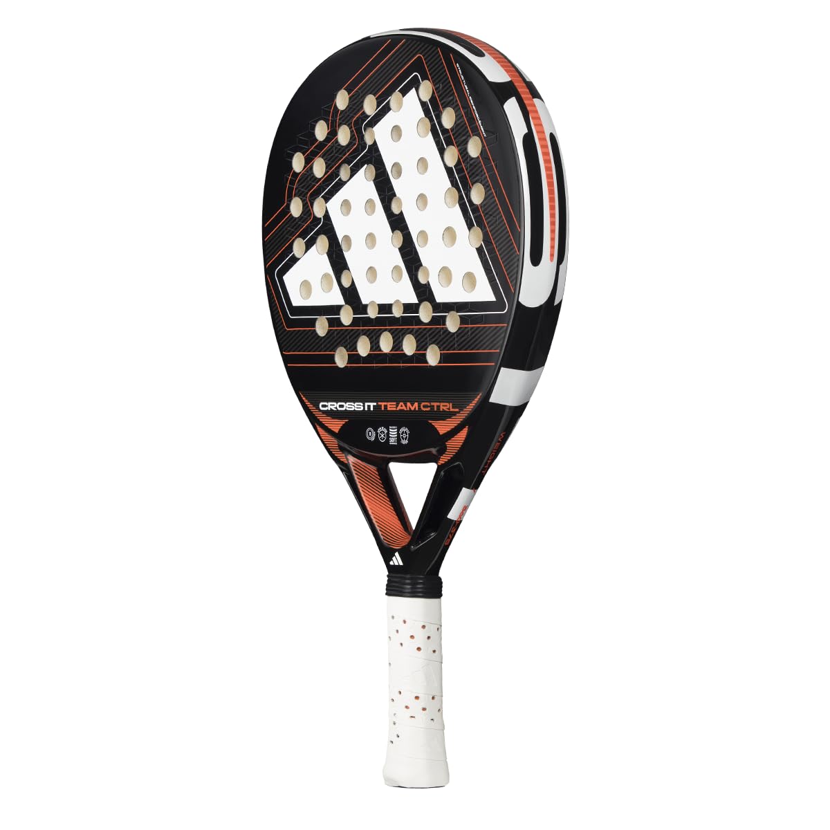 Pala de pádel adidas Cross IT Team Ctrl 2026,Negra, Forma Redonda,Goma eva Soft Performance,Fibra de Vidrio