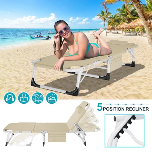 Image of ABORON Camping Cot for Adult Extra Wide, Heavy-Duty 1200D Oxford Cot for Sleeping, Portable Folding Camp Bed with Mat
