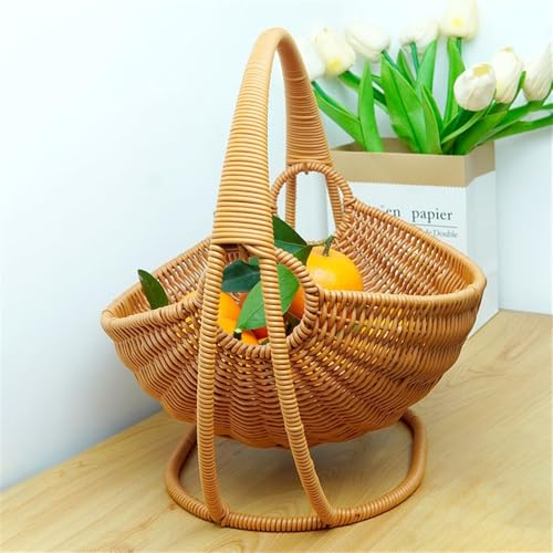 Frutero para cocina tipo cuna con cestas de ratán sintético 6