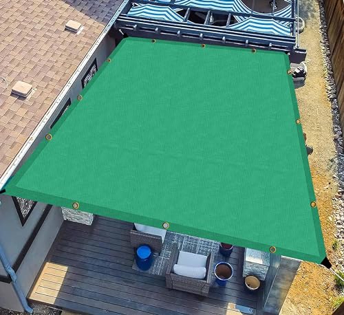 Image of HDPE Fabric Self Fold with SS Eyelet Sun Shade Sails 85-90% Protection from Sun & UV Rays Ideal for CarParking,Outdoor Garden,Balcony, Patio,Tent(Green Color, 14 X 23 Feet) Pack of 1 Pc