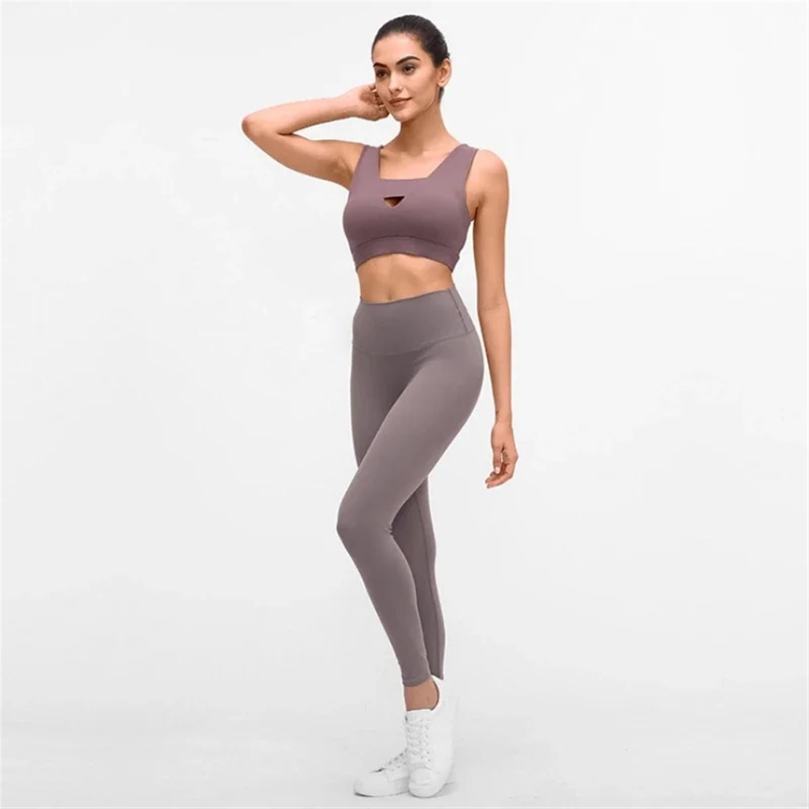 Pantaloni da Yoga da Donna a Vita Alta, Sensazione di nudità, Push up, Leggings Sportivi, Fitness, Corsa, Leggings Senza Cuciture, Leggings da Palestra for Ragazze Leggings Yoga(Purple3,8 L)