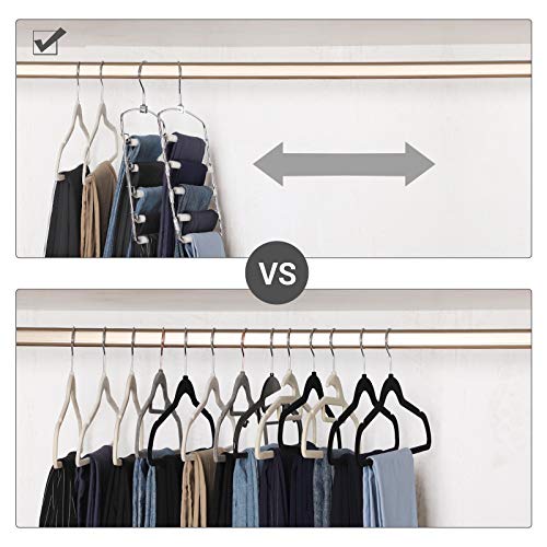 SONGMICS Set of 3 Metal Trousers Hangers, Space-Saving, Multi-Bar - Image 4