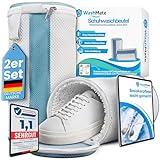 Schuhwaschbeutel Waschmaschine/Sneaker Waschbeutel 32x19 cm mit stabilem Metall-Reißverschluss/wasserdurchlässiger Wäschesack für Schuhe – schützt Schuhe & Waschmaschine/Inkl. E-Book