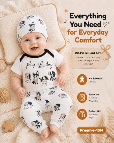 Image of Baby Boy Girl Clothes Preemie Newborn Must Have Infant Essentials Outfits 20 Piece Clothing 0-18 Months