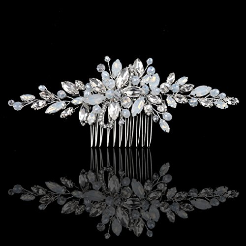 Yean Wedding Hair Comb Silver Rhinestones Opal Crystal Vintage Bridal Hair Clips Accessories For Brides And Bridesmaids #TOP5