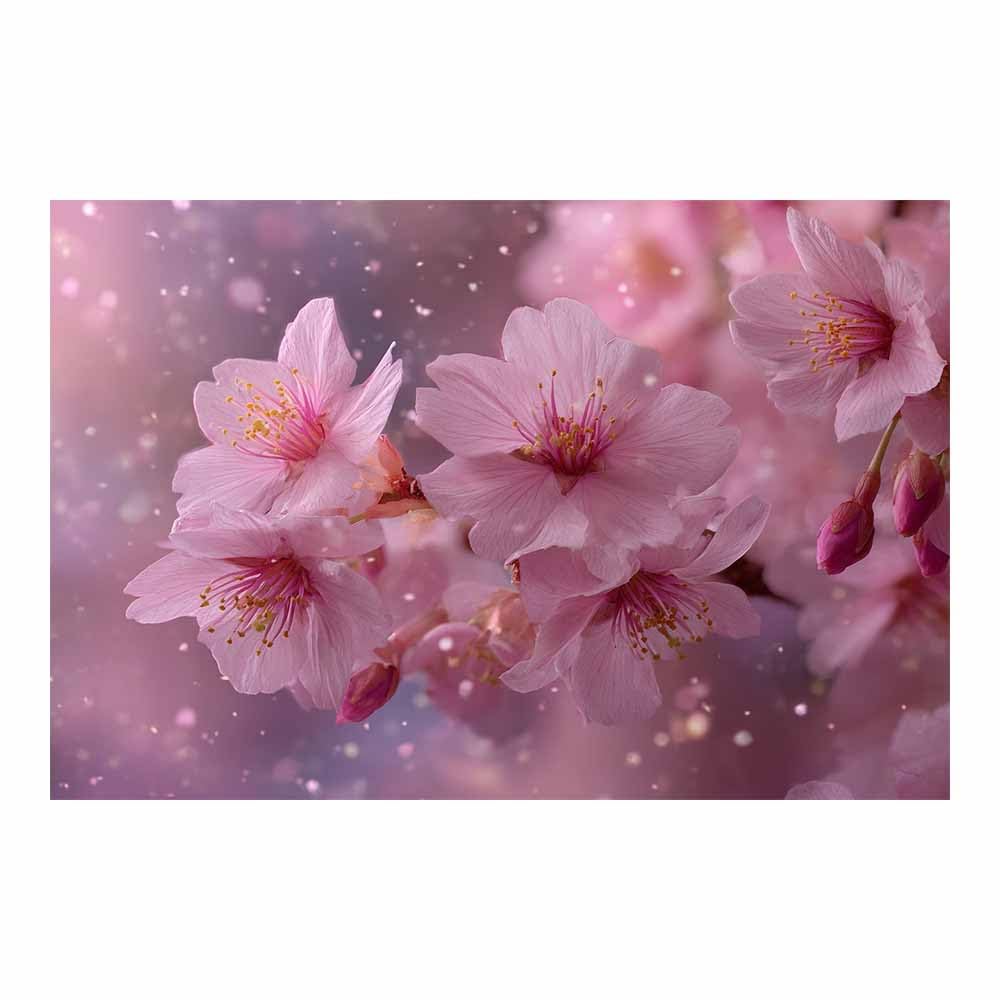 ZAMAEIU Nature Wall Art Cherrys blossomss unfurling decorative home accessories, paintings wall art,For living room, bedroom, Apartment Corridor Office etc.(pink)-80x120cm Unframed