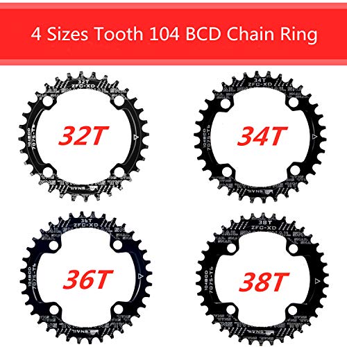 image for Boao Chainring 104 BCD 32T 34T 36T 38T Narrow Wide Single Chain Ring w