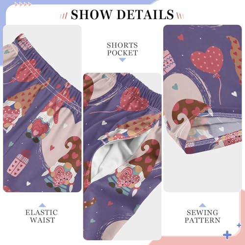 Lovely Gnome Love Boys Long Pants Soft Trousers Elastic Waist Kids Lounge Bottoms with Pockets S-XL4