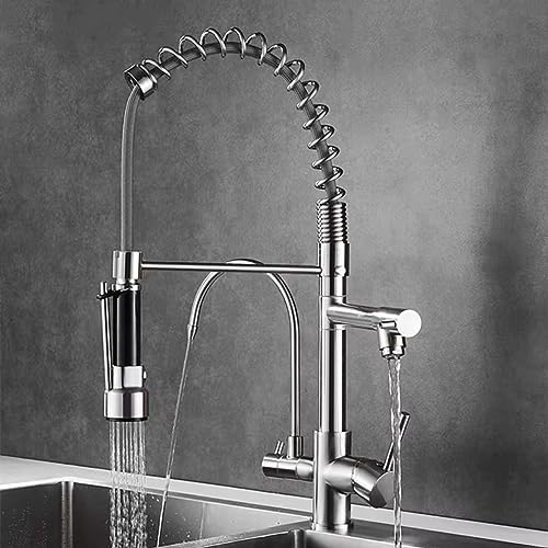 Mitigeur cuisine 3 voies avec douchette extractible pour eau filtrée