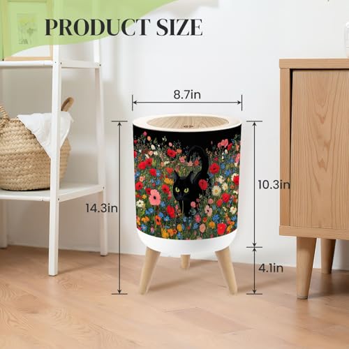 Caneca de basura redonda con tapa y patas 7L miniatura 3
