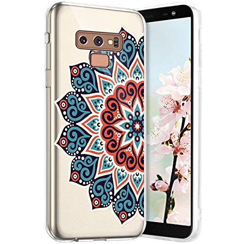 Robinsoni Case Compatible with Samsung Galaxy Note 9 Cover Transparent Samsung Note 9 Case Silicone Soft TPU Case Flexible Gel Rubber Cover Ultra Soft Crystal Case Ultra Thin Buhhda Flower Cover