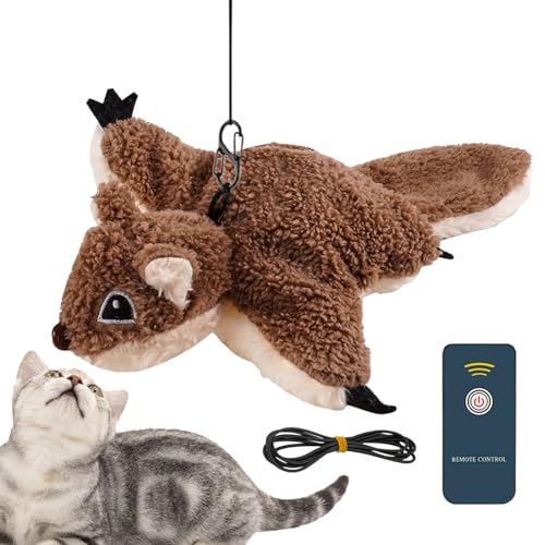 Juguete automático para gatos | Juguete para gatos con ratón batiente y mando a distancia – Entrenador para gatitos de activación táctil | para estimulación mental y antiaburrimiento para
